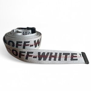 Authentic Off-White Virgil Abloh White Silver Reflective Industrial Belt